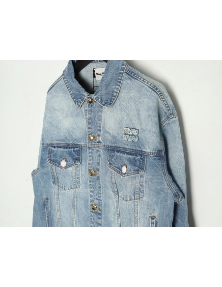 Miu Miu appliqu¨¦ denim jacket,Miu Miu