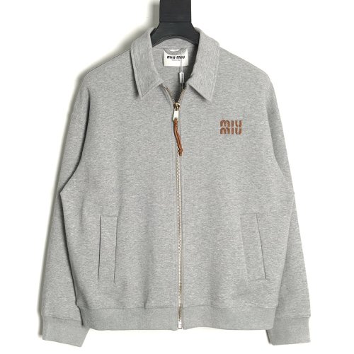 Miu Miu lettering patch zip-up jacket,Miu Miu