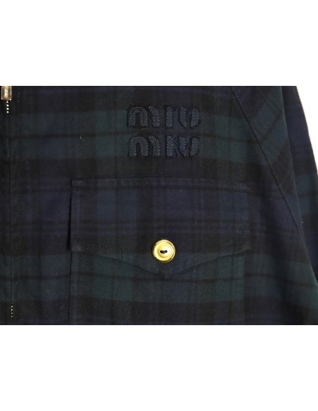Miu Miu embroidered monogram check jacket,Miu Miu
