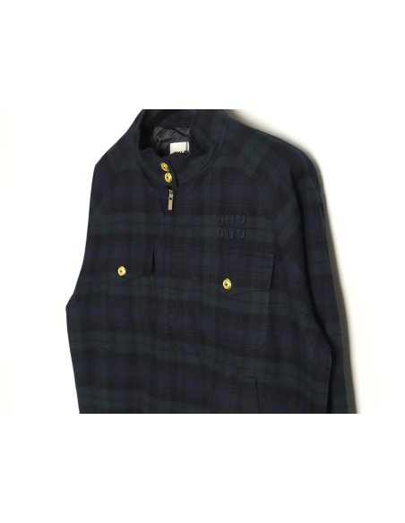 Miu Miu embroidered monogram check jacket,Miu Miu