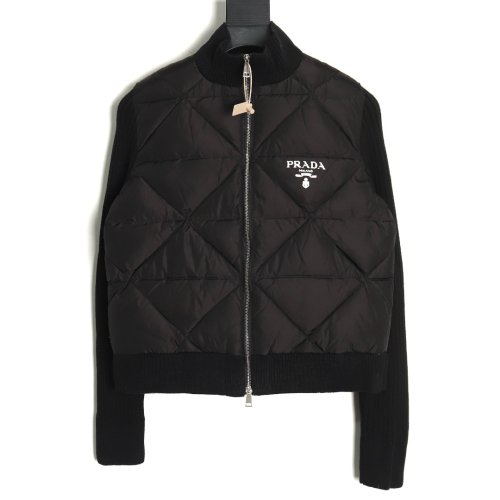 Prada diamond down patchwork jacket TSK1,Prada
