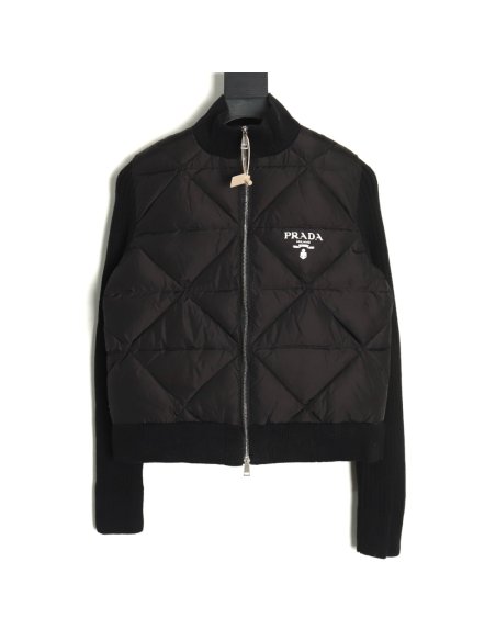 Prada diamond down patchwork jacket TSK1,Prada