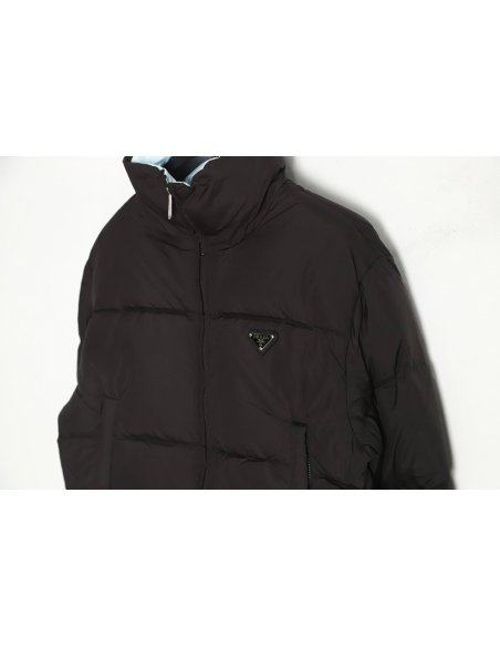 Prada inverted triangle stand collar short down jacket,Prada