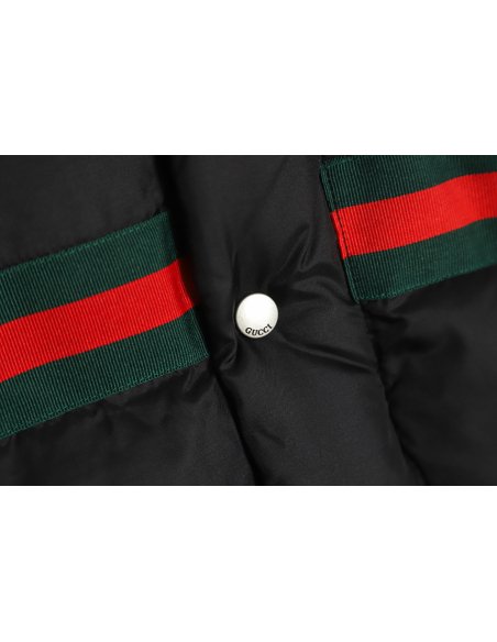 Gucci 22ss red and green webbing down jacket,Gucci
