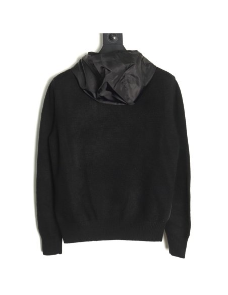Prada wool paneled nylon hooded jacket,Prada