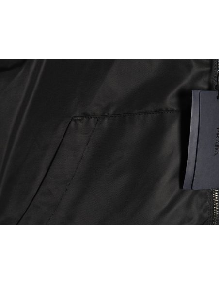 Prada wool paneled nylon hooded jacket,Prada
