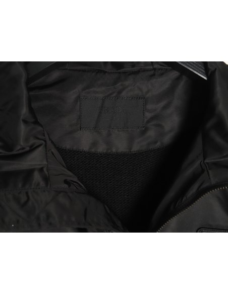 Prada wool paneled nylon hooded jacket,Prada