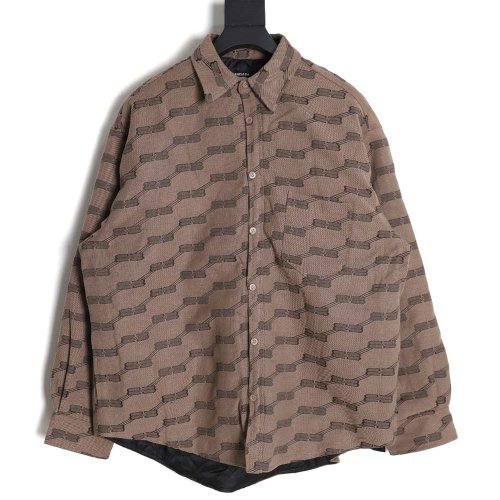 Balenciaga BLCG 23FW new standard double B lock jacquard lapel shirt cotton jacket,Balenciaga
