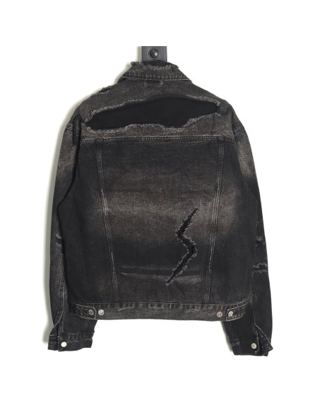 Balenciaga distressed lightning denim jacket,Balenciaga