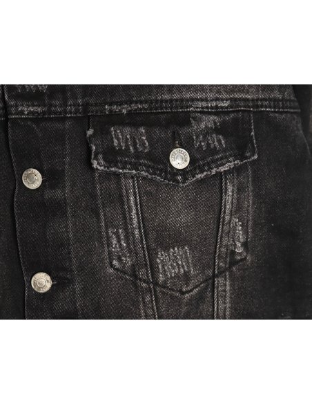 Balenciaga distressed lightning denim jacket,Balenciaga
