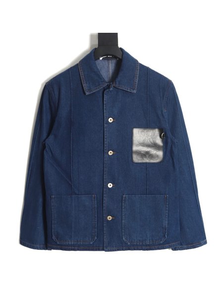 Loewe Denim Jacket with Leather Pockets,Loewe