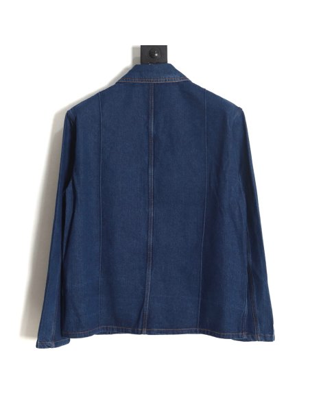 Loewe Denim Jacket with Leather Pockets,Loewe