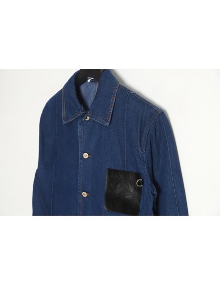 Loewe Denim Jacket with Leather Pockets,Loewe