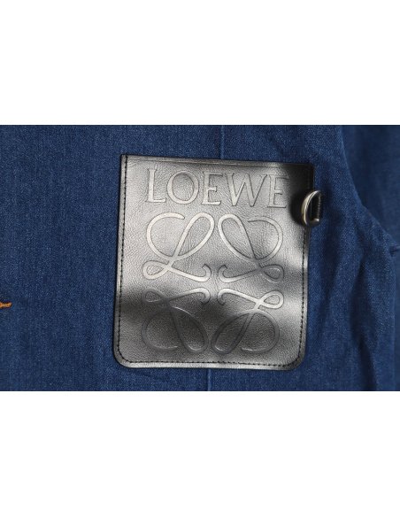 Loewe Denim Jacket with Leather Pockets,Loewe