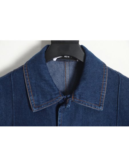 Loewe Denim Jacket with Leather Pockets,Loewe