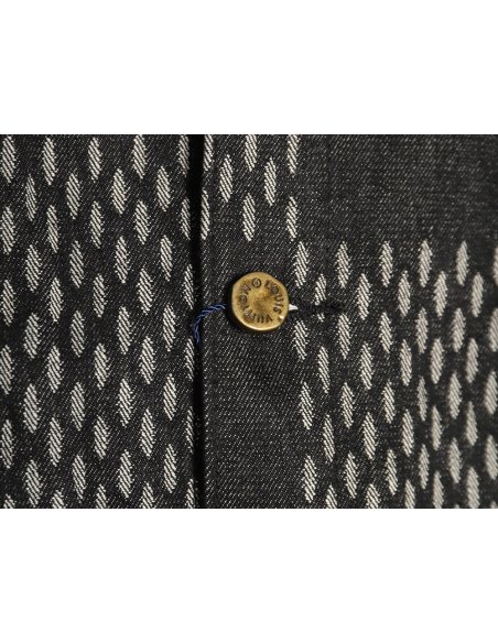 Louis Vuitton checkered floral denim long-sleeved jacket TSK1,Louis Vuitton