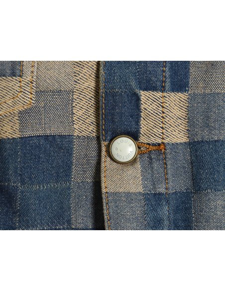 Louis Vuitton Pixel Checkerboard Denim Jacket 46-52,Louis Vuitton