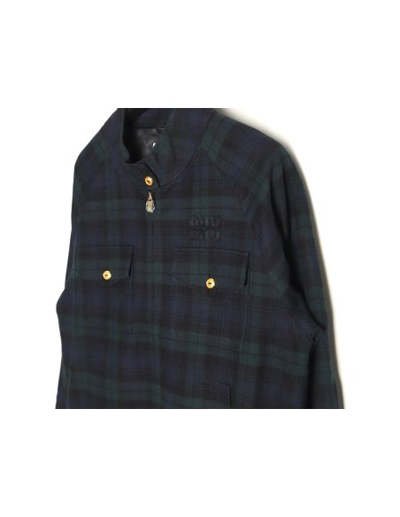 Miu Miu Green Check Wool Plaid Jacket,Miu Miu