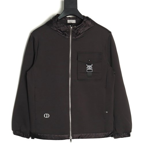 Dior patchwork letter embroidered hooded jacket,Dior