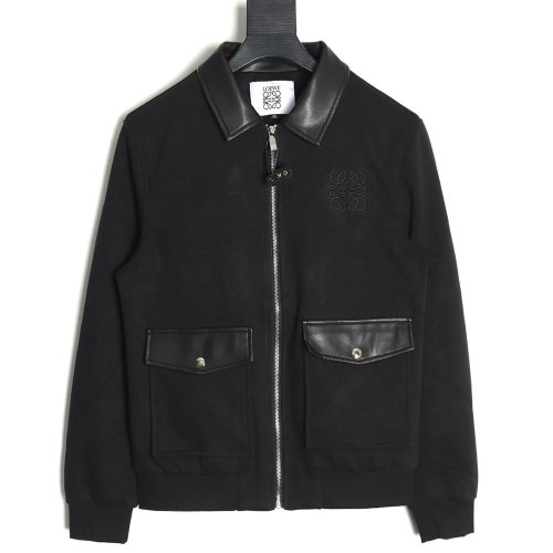 Loewe patchwork leather lapel jacket,Loewe