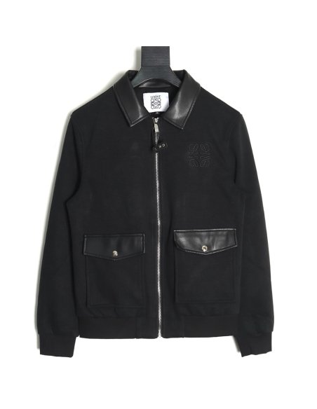 Loewe patchwork leather lapel jacket,Loewe