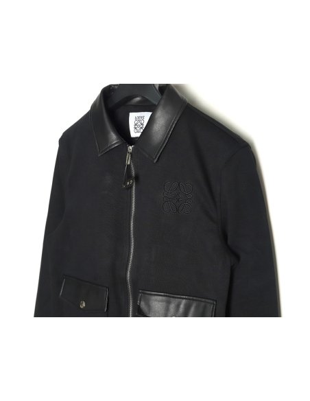 Loewe patchwork leather lapel jacket,Loewe