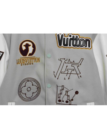 Louis Vuitton devils eye embroidered single-row baseball jacket,Louis Vuitton