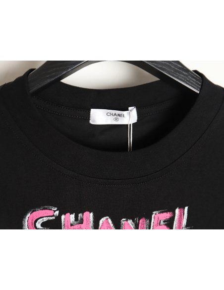Chanel hand-painted watch dial graffiti short-sleeved T-shirt TSK1,Chanel