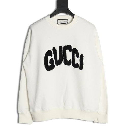 Gucci Towel Embroidery Lettering Crew Neck Sweatshirt,Gucci