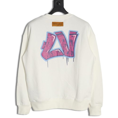 Louis Vuitton graffiti lettering logo crew neck sweatshirt,Louis Vuitton
