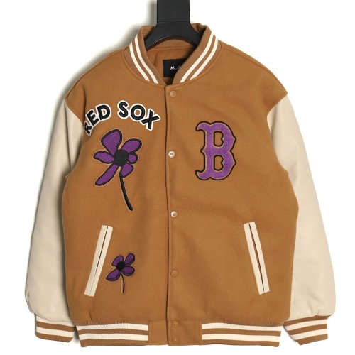 MLB Logo Embroidered Vintage Baseball Jacket,MLB
