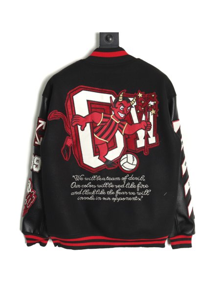 Off White AC Milan joint baseball jacket,Off White