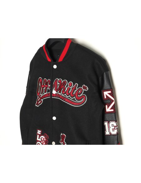 Off White AC Milan joint baseball jacket,Off White