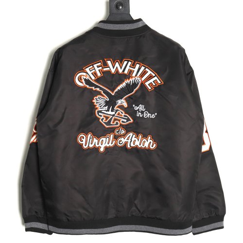 Off-White Golf Capsule Arrow Logo Baseball Jacket,Off White