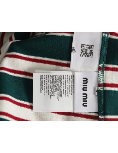 Miu Miu striped pocket long-sleeved T-shirt TSK1,Miu Miu