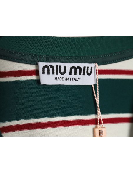 Miu Miu striped pocket long-sleeved T-shirt TSK1,Miu Miu