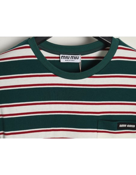 Miu Miu striped pocket long-sleeved T-shirt TSK1,Miu Miu