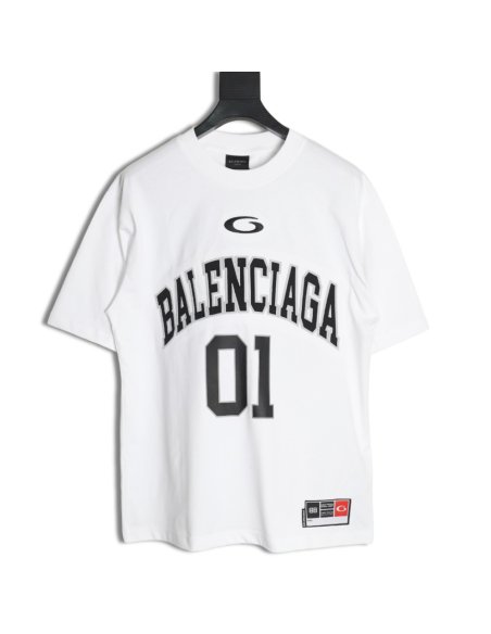 Balenciaga basketball jersey embroidered print short-sleeved T-shirt,Balenciaga