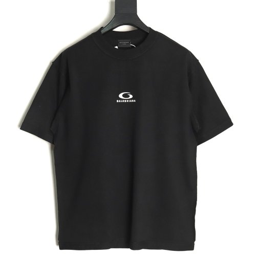 Balenciaga Chest Lettering Logo Embroidered Short Sleeve T-Shirt,Balenciaga