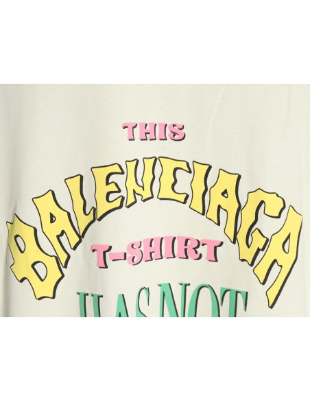 Balenciaga letter foam print washed distressed short-sleeved T-shirt,Balenciaga