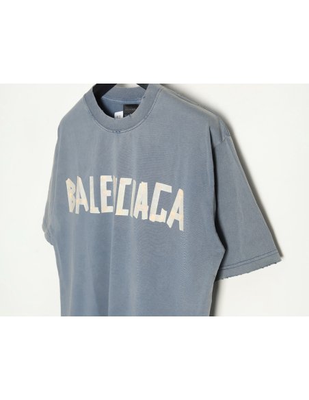 Balenciaga Tape Print Short Sleeve T-Shirt TSK4,Balenciaga