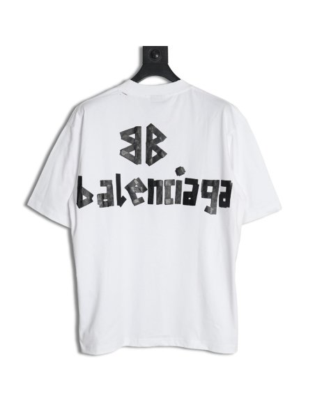 Balenciaga Tape Print Short Sleeve T-Shirt TSK8,Balenciaga