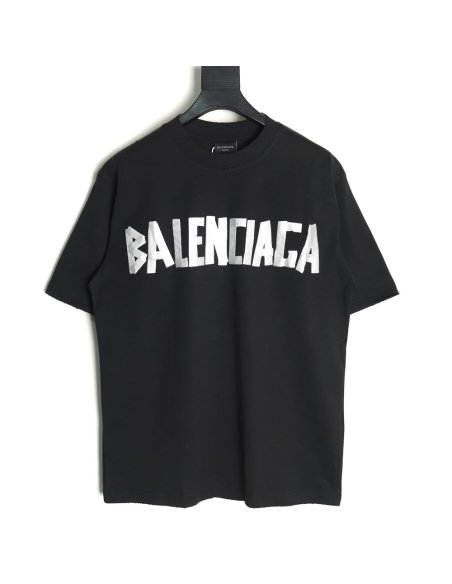 Balenciaga Tape Print Short Sleeve T-Shirt TSK9,Balenciaga