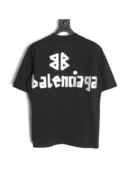 Balenciaga Tape Print Short Sleeve T-Shirt TSK9,Balenciaga