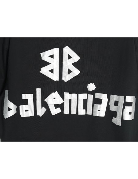 Balenciaga Tape Print Short Sleeve T-Shirt TSK9,Balenciaga