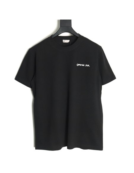 Dior cursive embroidered letters short-sleeved T-shirt TSK4,Burberry