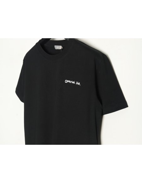 Dior cursive embroidered letters short-sleeved T-shirt TSK4,Burberry