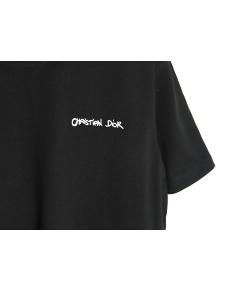 Dior cursive embroidered letters short-sleeved T-shirt TSK4,Burberry