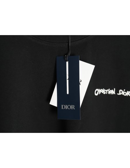 Dior cursive embroidered letters short-sleeved T-shirt TSK4,Burberry