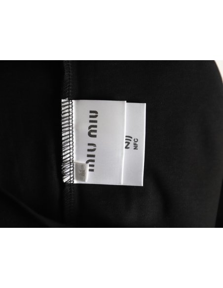 Miu Miu Classic Embroidered Logo Lettering T-Shirt TSK1,Miu Miu